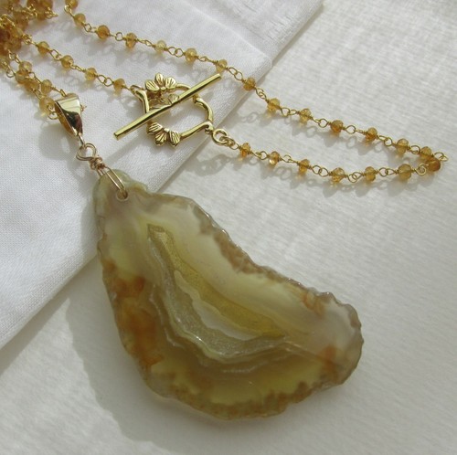 Citrin kette onyx achat - kette, onyx-achat