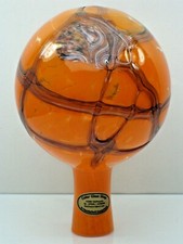 Rosenkugel aus Glas - orange mit Silbernetz ø15cm
