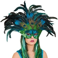 Pfau Pfauen Kostüm Kleid Paradies Vogel Tier Pfauenkostüm Maske Flügel Haarreif