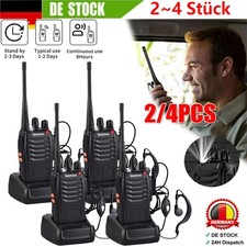 2~4 Stück Walkie Talkie mit Headset 16CH Hand Sprechfunkgeräte Handfunkgerät Set