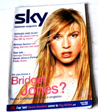 SKY TV mag April 2002 RENEE ZELLWEGER Britney Spears Kirsten Dunst Olsen Twins