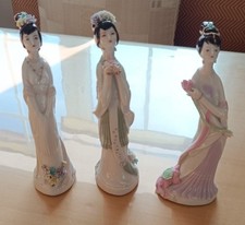 Geisha Porzellan. Asiatische Figuren Porzellanfiguren, 3 Stück