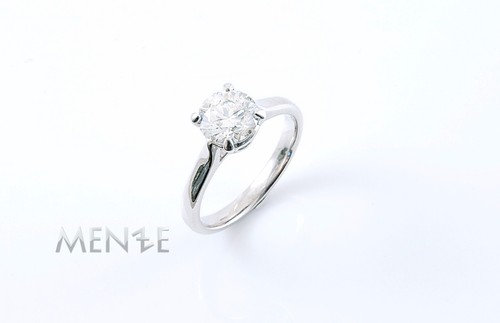 Ring runder solitär - ring, 750/-