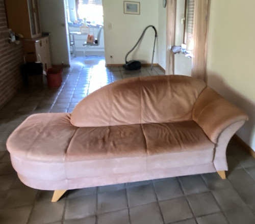 Recamiere sofa leder beige - recamiere,