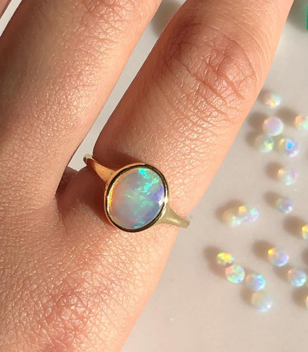 äthiopischer opal ring gold - ring,