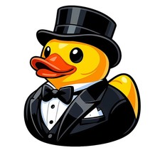3x Sticker Rubber Duck Tuxedo