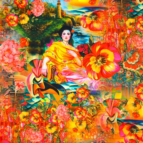 Jersey indien blumen sari - blumen,