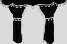 LKW Gardinen Vorhänge Schwarz