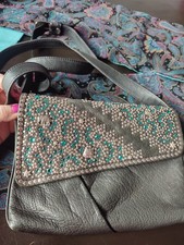 Tasche leder nieten strass - leder,