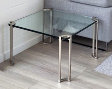 2 hochwertige Design Glastische Couchtische Beistelltische 70 x 70 X 45 cm