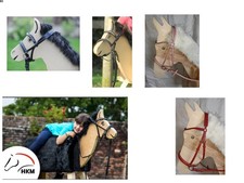 HKM Funny Horse gebisslose Trense mit Glitzer Strass für Holzpferd Gr. Shetty