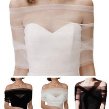 Einfarbig Damen Schal Achselzucken Kleid Cover Up Schulter Cape für Abend