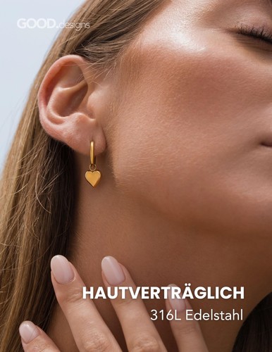 Herz creolen ohrringe - herz,