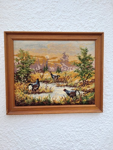 Gobelinbild mit holzrahmen - gobelinbild,