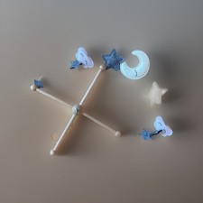 Holz Mobile Baby  Mond Sterne Wolke Filz Etsy