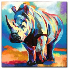 NOVAARTE Acryl Bild Gemälde Nashorn Abstrakt Malerei Kunst Modern Tiere ORIGINAL
