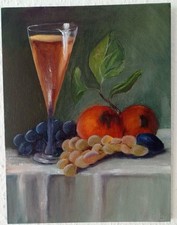  Gemälde Öl Obst Früchte