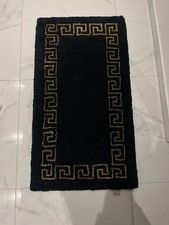 Versace Teppich Vintage Stil, Waschbar, Edel, Schwarz Gold, Luxus Design wohnen