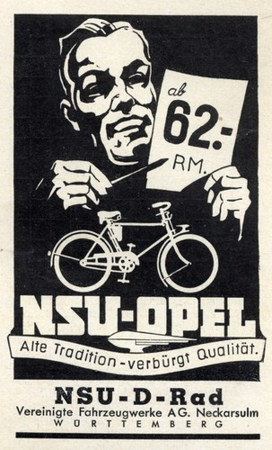 Nsu opel fahrrad - opel, reklame