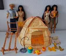 Pocahontas 90er Barbie Set Disney Zelt Pocahontas, John Smith, Kocoum + Zubehör