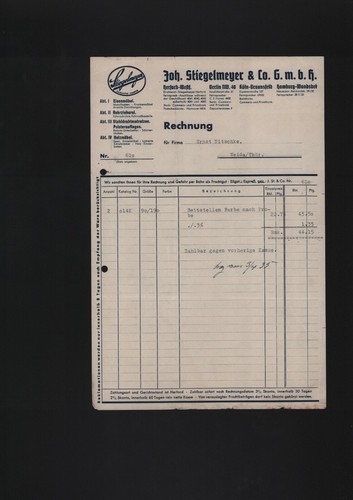 Herford rechnung 1935 joh - rechnung,