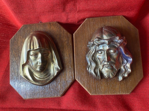 Maria und jesus kopf - jesus, messing