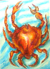 Krabbe original öl pastell - krabbe,