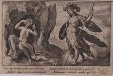C. DE PASSE `MINERVA UND INVIDIA/ OVID, METAMORPHOSEN´ H. 852, KUPFERSTICH, 1607