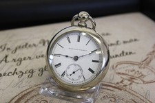 Rare frühe große antike ELGIN NAT. WATCH Co Taschenuhr pocke watch C.1876 (157g)