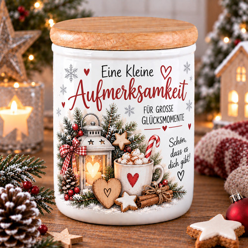 Keramikdose mit holzdeckel - mit,