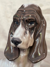 Dahl Jensen Copenhagen Porzellan Figur Hund Basset Hound #1065 PORCELAIN DOG 1.Q