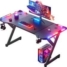 100/120/140/160cm LED Gaming Schreibtisch Ergonomischer Gaming Computertisch