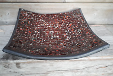 24cm glas Mosaik Obst Deko Schale Teller Terracotta alter Preis 34,-