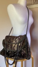 Tolle große Hingucker-Tasche, Schopper/Schultertasche, Farbe Gold-Braun 