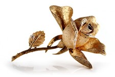 Brosche "Rose" 24 Diamanten ca