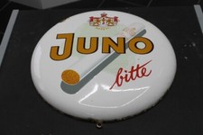 Juno Josetti altes Emailleschild 1950er Jahre Zigaretten Werbung ca. 40cm Ø
