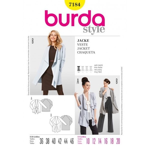 Burda schnittmuster 7184 style - schnittmuster,