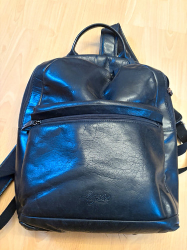 Zone leder rucksack - leder, schwarz