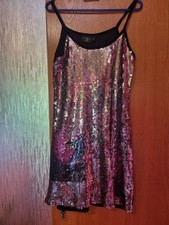 Christian Audigier L.A. Designer Kleid Pailletten GlitzerSamt Gr.L/40 Partykleid