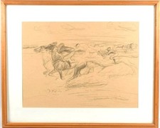 Lithographie von Otto Dill, Pferde, SIGNIERT, 1930-1950