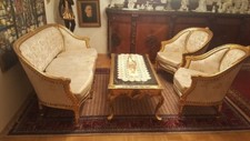 Barock Garnitur Sofa mit 2 Sessel