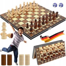 Schachspiel schach Schachbrett Hochwertig Holz Chess board mit Schachfiguren