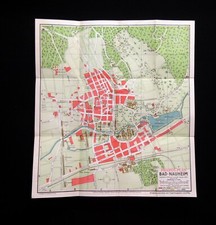 Pharus-Plan Bad Nauheim 1:7000 um 1915 Ortskunde Hessen Topografie Geographie