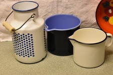 2 Milchtopf Henkeltopf Emaille