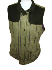 Damen Tweed Weste Gr 42 Grün