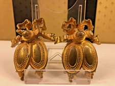 2x Bronze Applikation Relief Louis XVI Seize Schleife für Restauration Möbel 