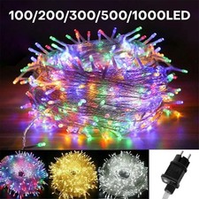 10M-100M LED Lichterkette Strom Weihnachtendeko Innen & Außen Party Beleuchtung