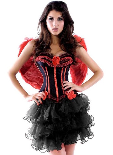 Sexy rot set engel kostüm - engel,
