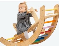 Pikler ? 3 in 1 Schaukel Wippe & Kletterbogen/Leiter ? Holz?Bunt? ab 1 Jahr 