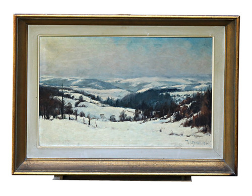 Unbekannt winterlandschaft öl - winterlandschaft,